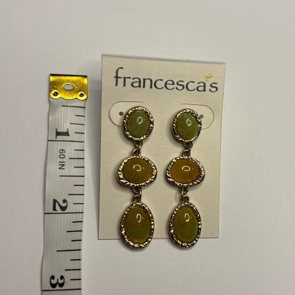 Francesca's Olive and Gold Earrings